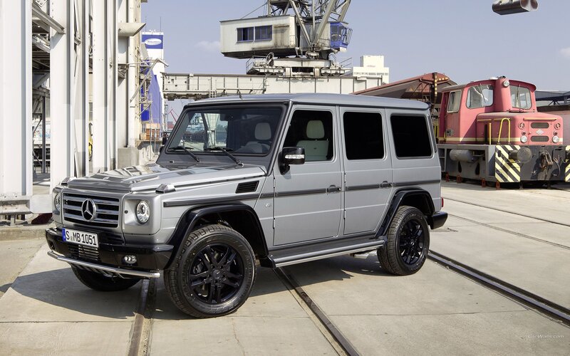 Silver Mercedes-Benz G-Class on tracks