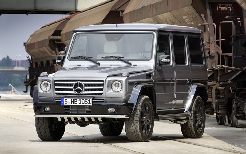 Silver Mercedes-Benz G-Class SUV