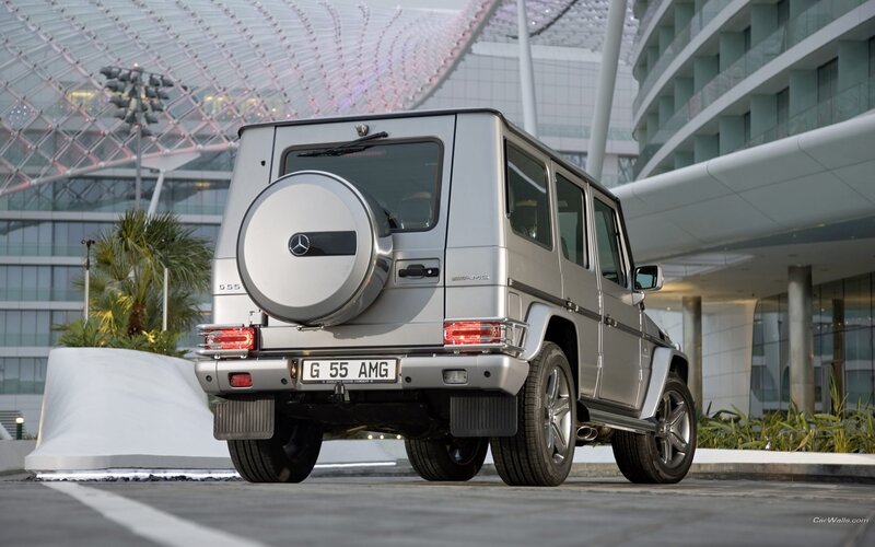 Silver Mercedes-Benz G55 AMG