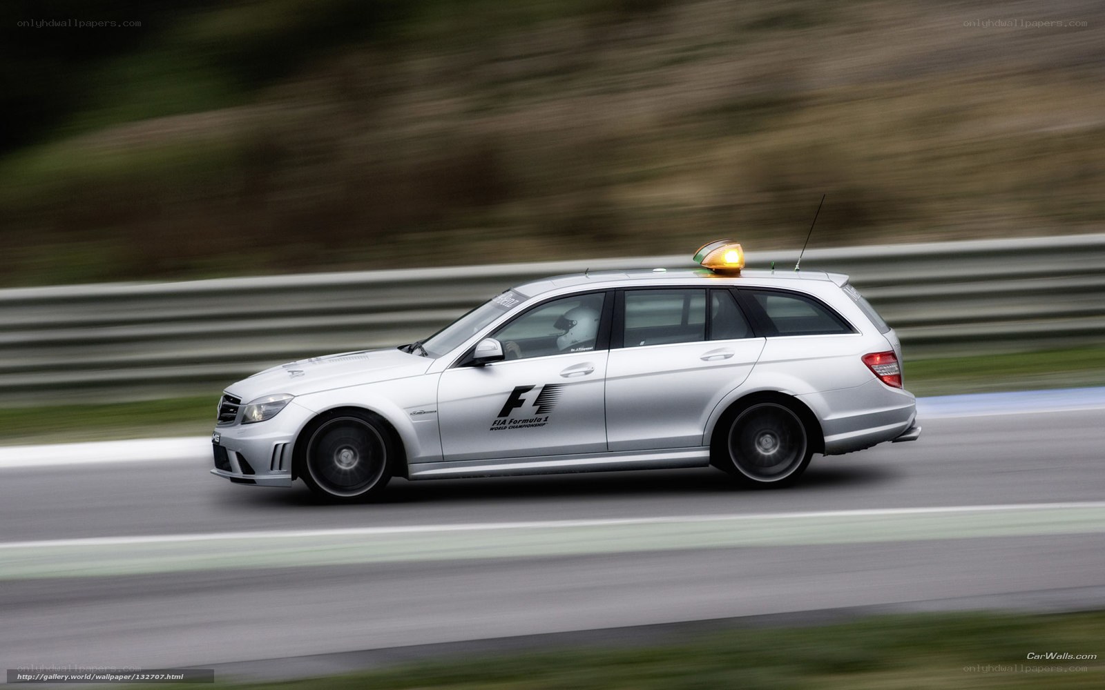 Silver Mercedes-Benz on a racetrack