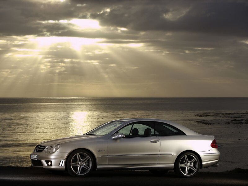 Silver Mercedes-Benz on the beach