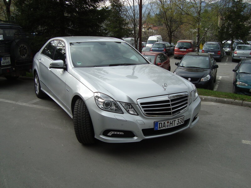 Silver Mercedes-Benz parked in lot
