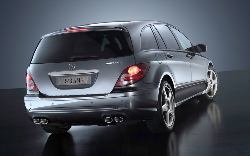 silver mercedes-benz r63 amg