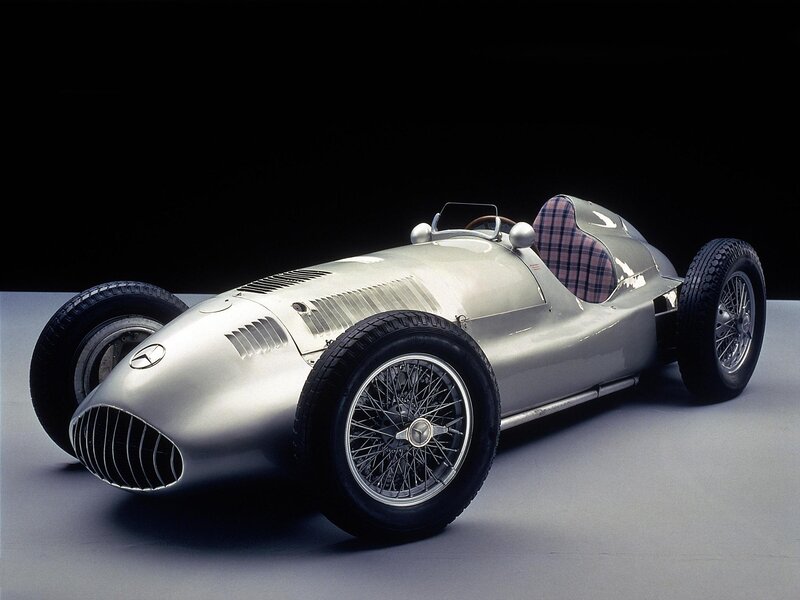 Silver Mercedes-Benz race car