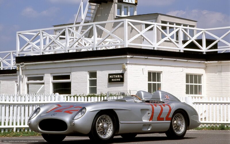 Silver Mercedes-Benz race car