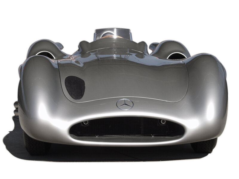 Silver Mercedes-Benz race car