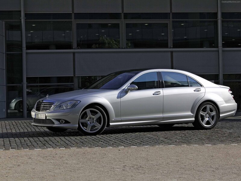 Silver Mercedes-benz S-class — Neutral, Afternoon, Photograph, Car, Building, Cobblestone