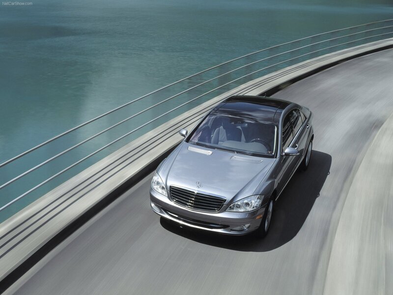 Silver Mercedes-Benz S-Class on a bridge