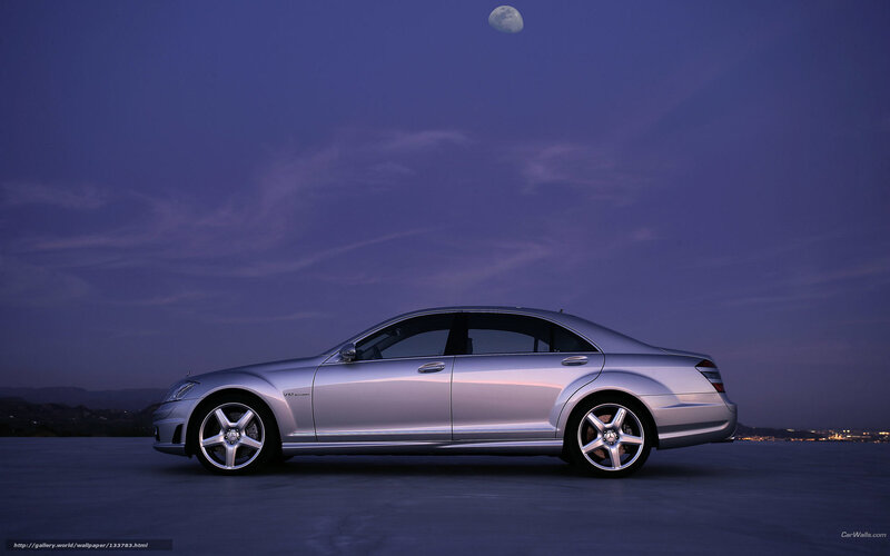 Silver Mercedes-benz S-class — Purple
