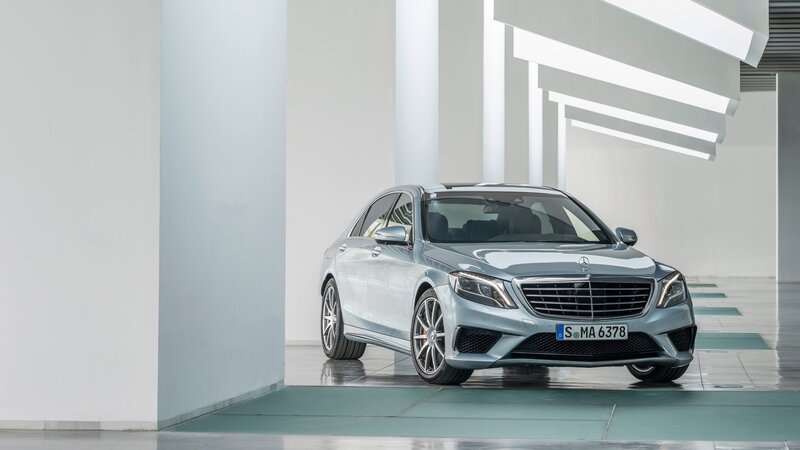 Silver Mercedes-Benz S63 AMG