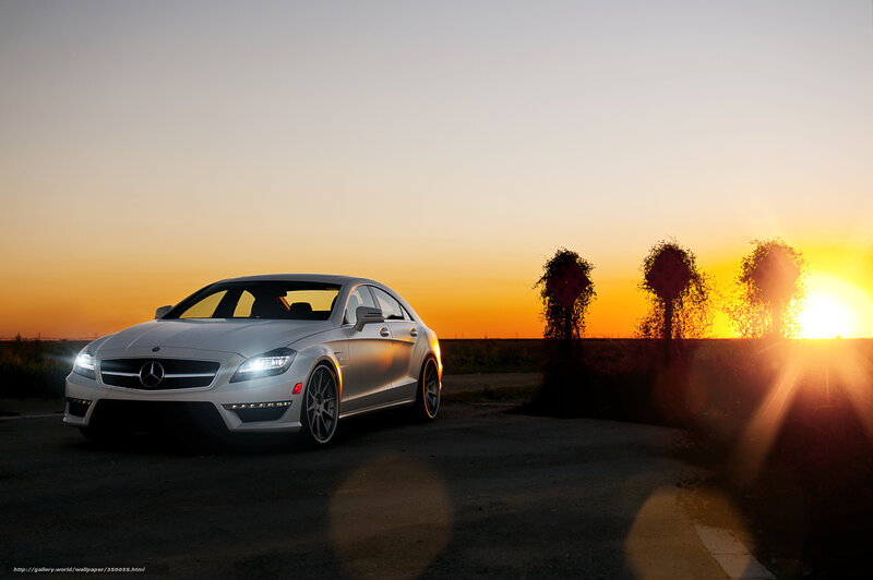 Silver Mercedes-Benz Sedan — Orange