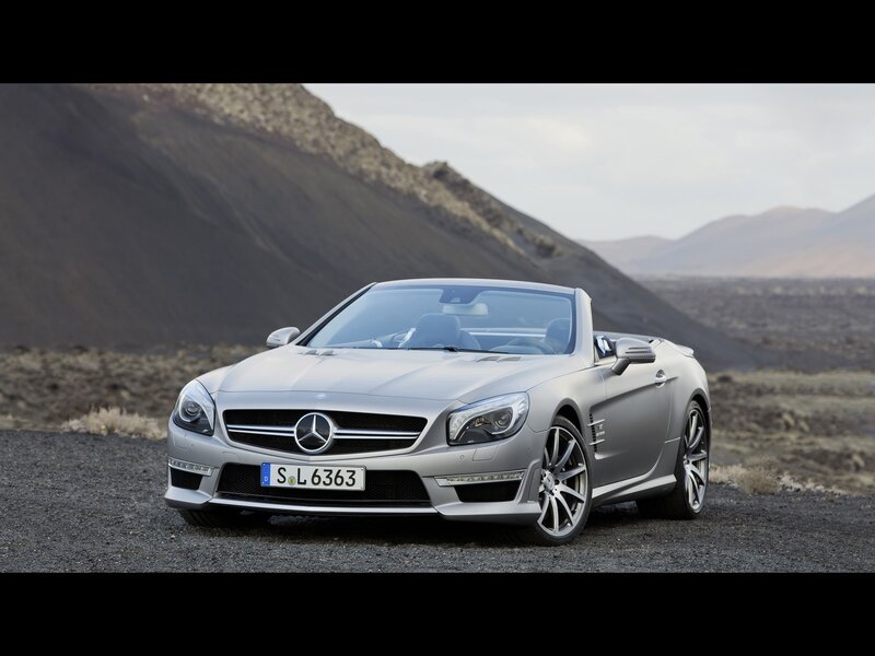 Silver Mercedes-Benz SL convertible