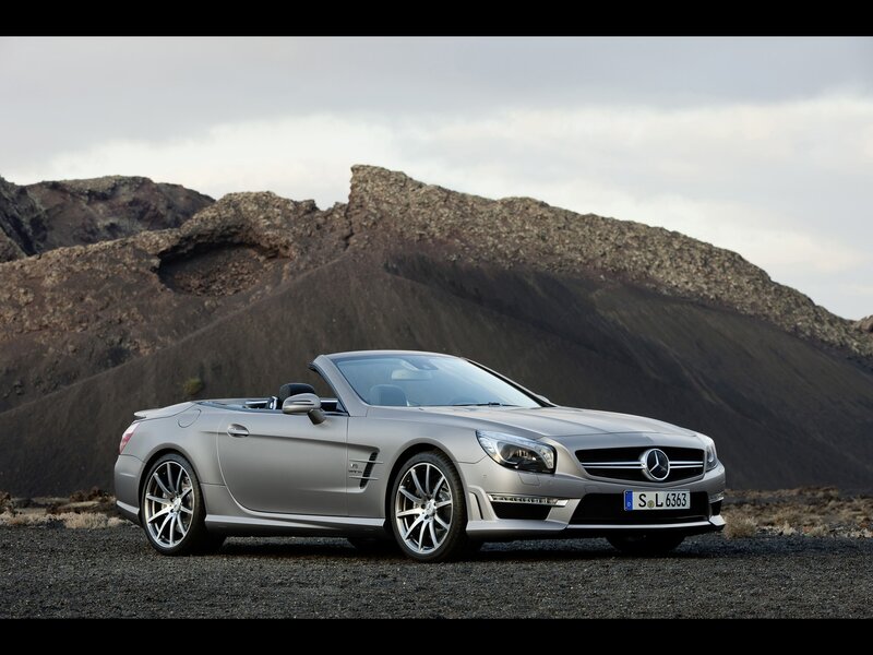 Silver Mercedes-Benz SL convertible