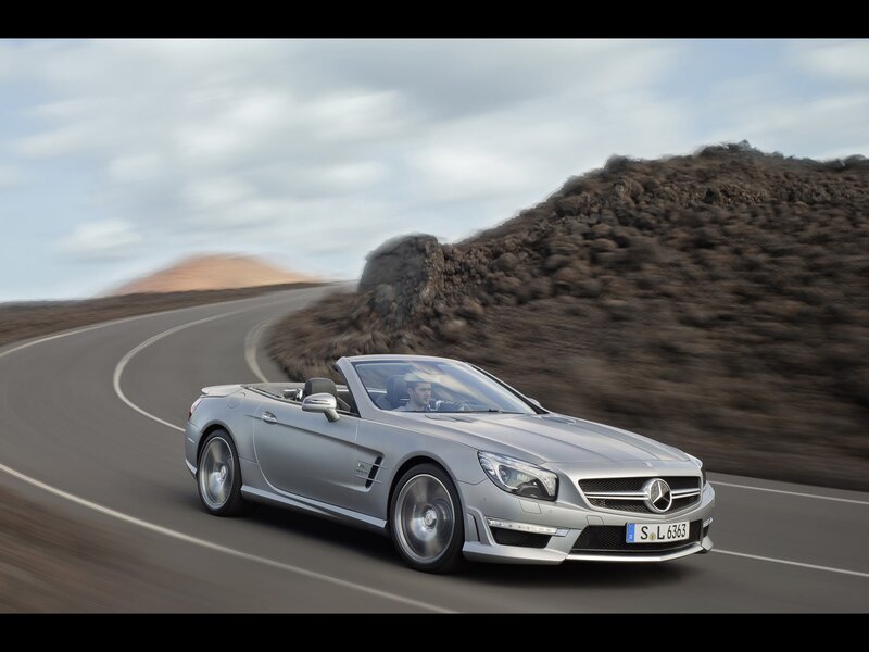 Silver Mercedes-Benz SL convertible
