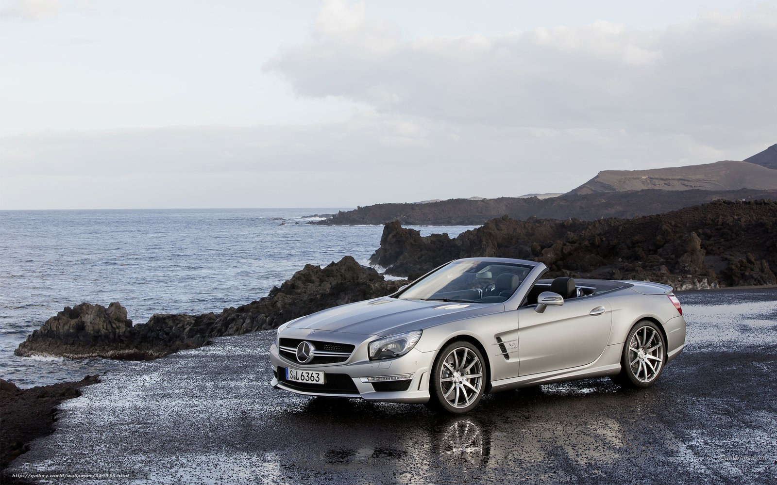 Silver Mercedes-Benz SL convertible