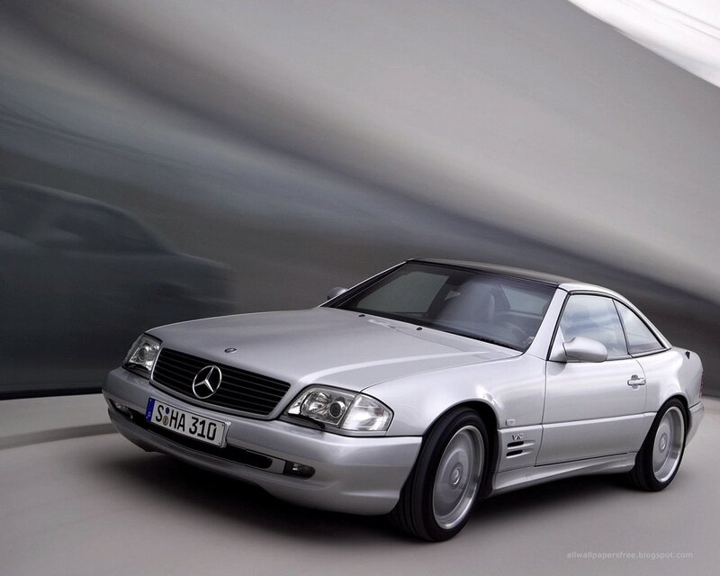 silver mercedes-benz sl500