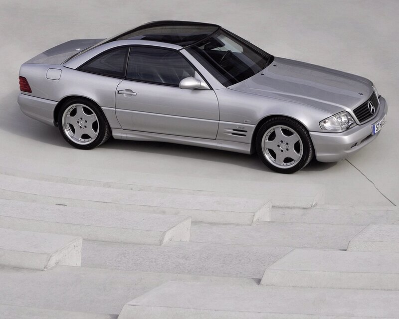 silver mercedes-benz sl500