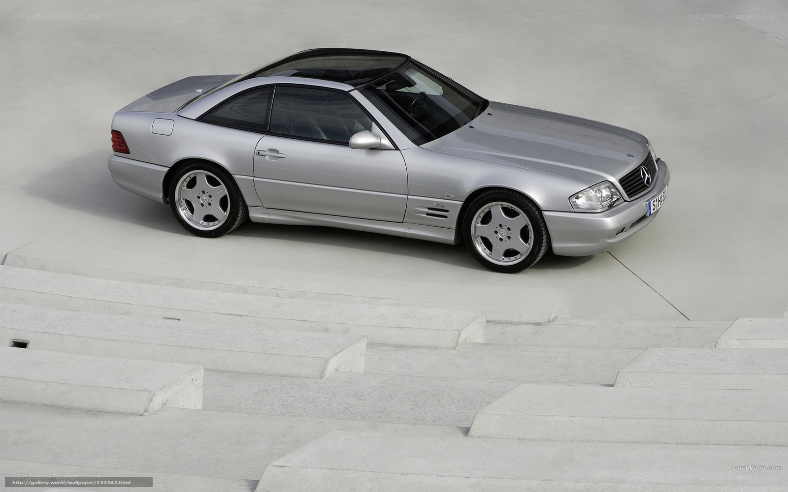 silver mercedes-benz sl500