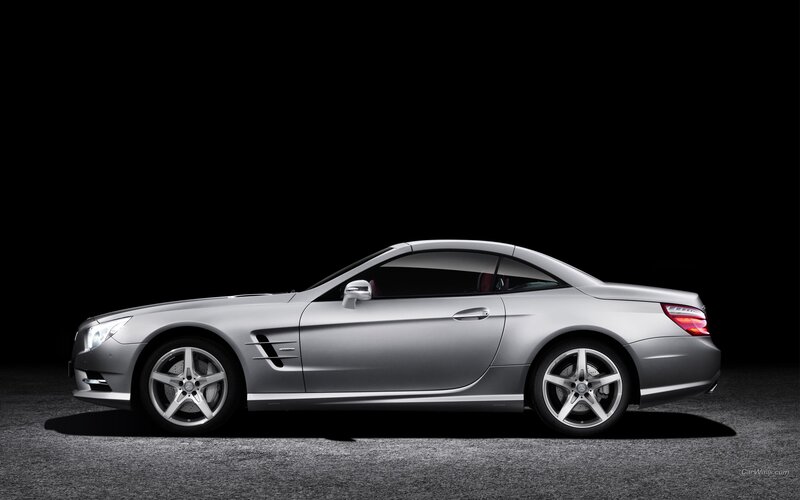silver mercedes-benz sl500