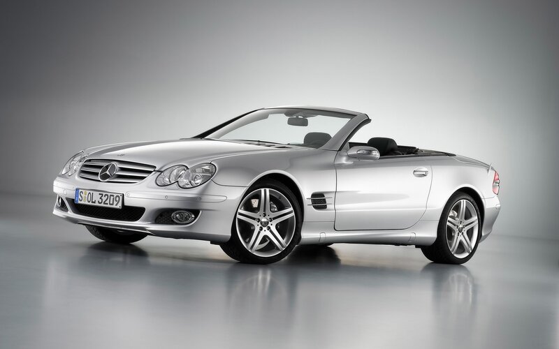 silver mercedes-benz sl500