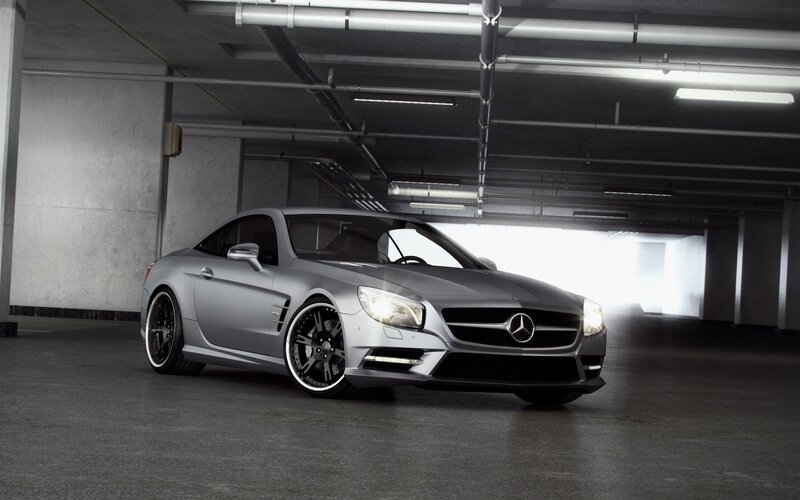 Silver Mercedes-Benz SL500