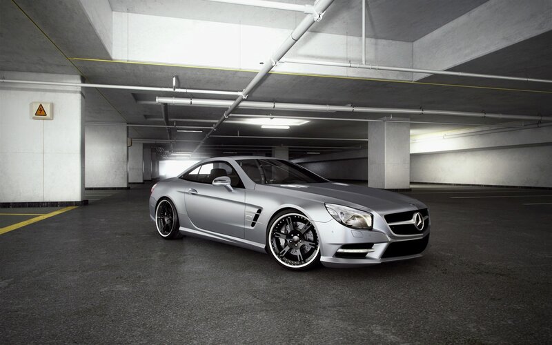 Silver Mercedes-Benz SL500