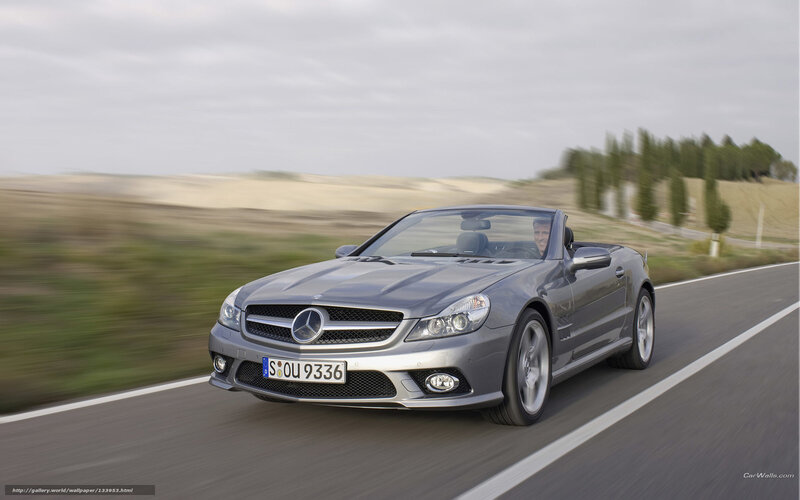silver mercedes-benz sl500 driving