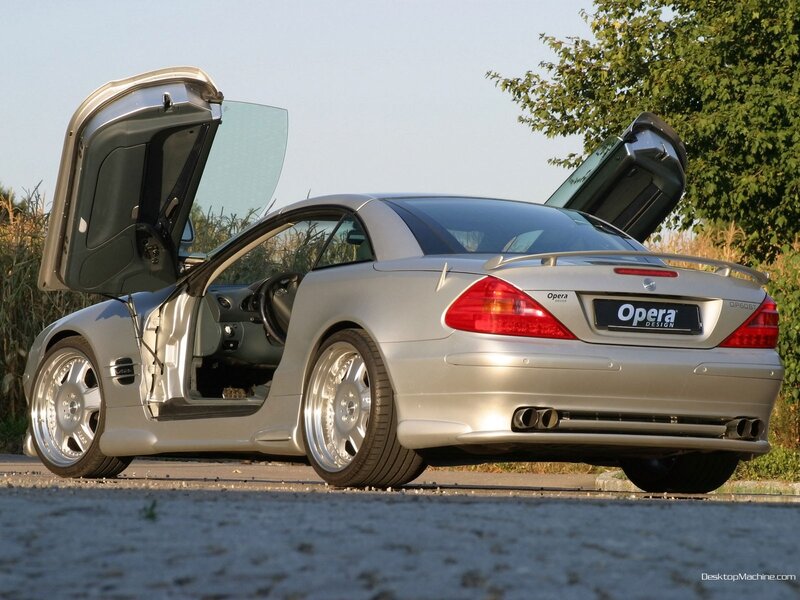 silver mercedes-benz sl500 with open doors