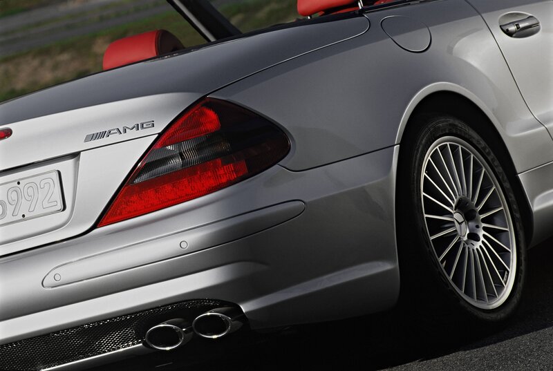 Silver Mercedes-Benz SL55 AMG