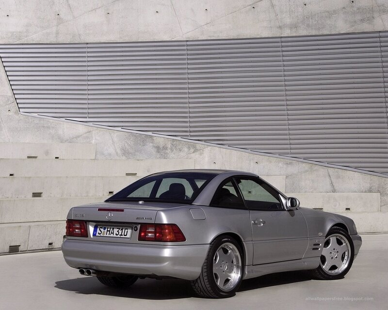 Silver Mercedes-Benz SL55 AMG
