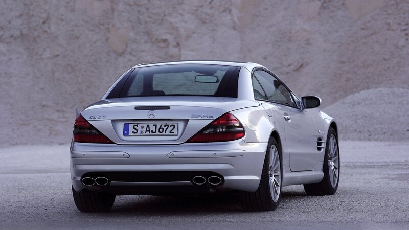 silver mercedes-benz sl55 amg