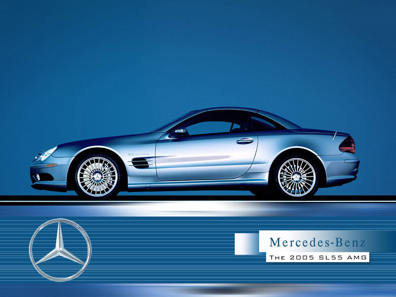 Silver Mercedes-benz Sl55 Amg — Blue