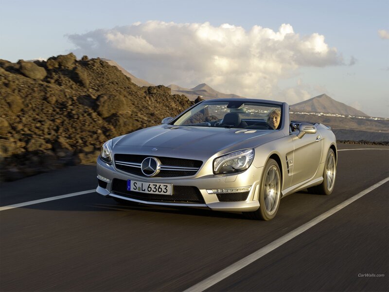 silver mercedes-benz sl550 convertible