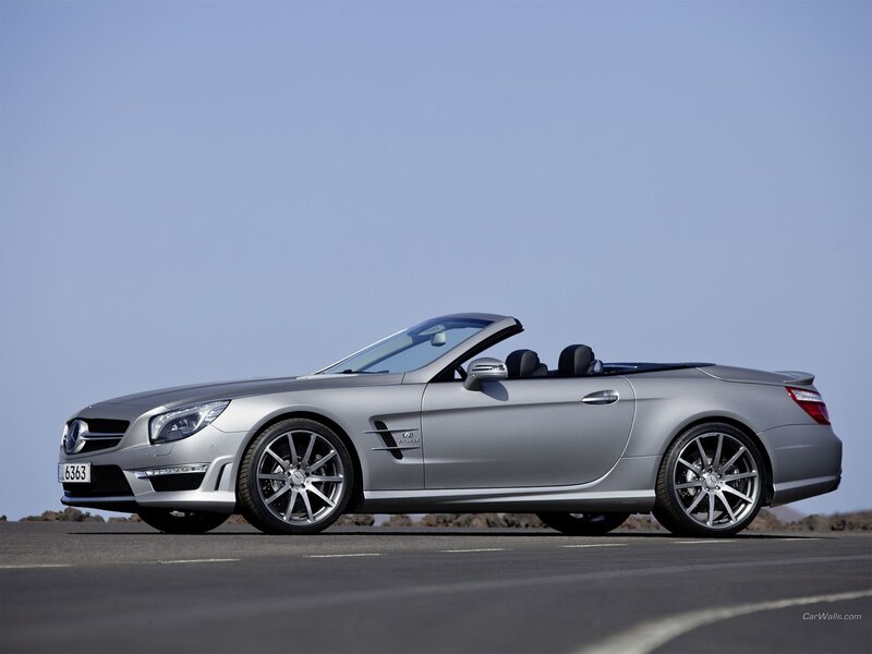 silver mercedes-benz sl63 amg