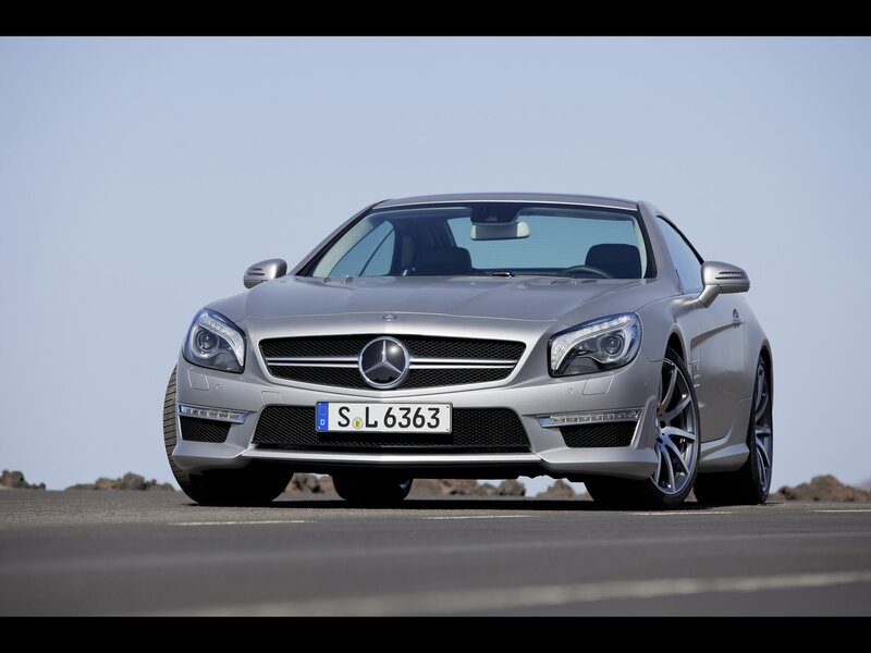 Silver Mercedes-Benz SL63 AMG