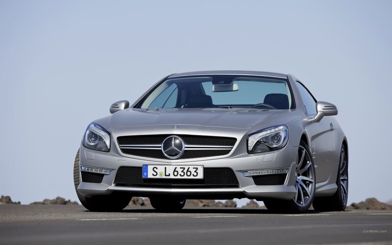 silver mercedes-benz sl63 amg