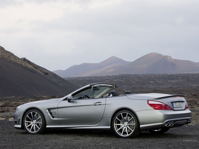 Silver Mercedes-Benz SL63 AMG