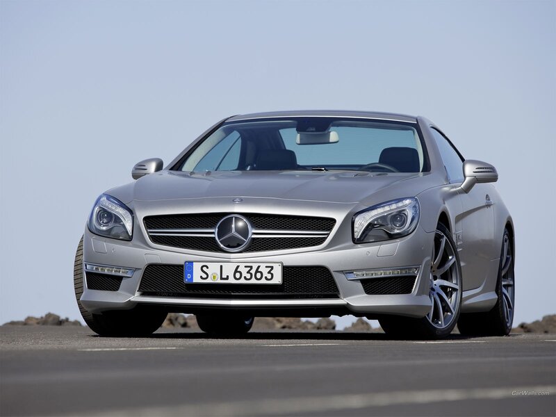 silver mercedes-benz sl63 amg