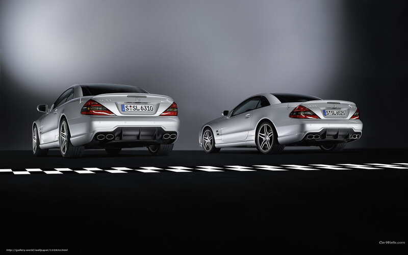 Silver Mercedes-Benz SL63 AMG