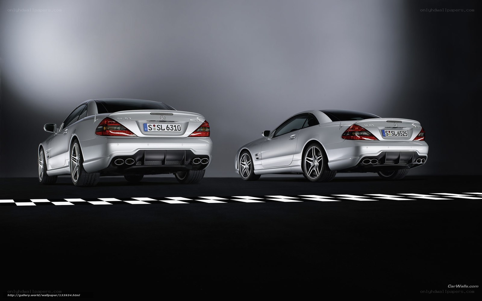 Silver Mercedes-Benz SL63 AMG
