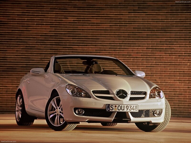 silver mercedes-benz slk