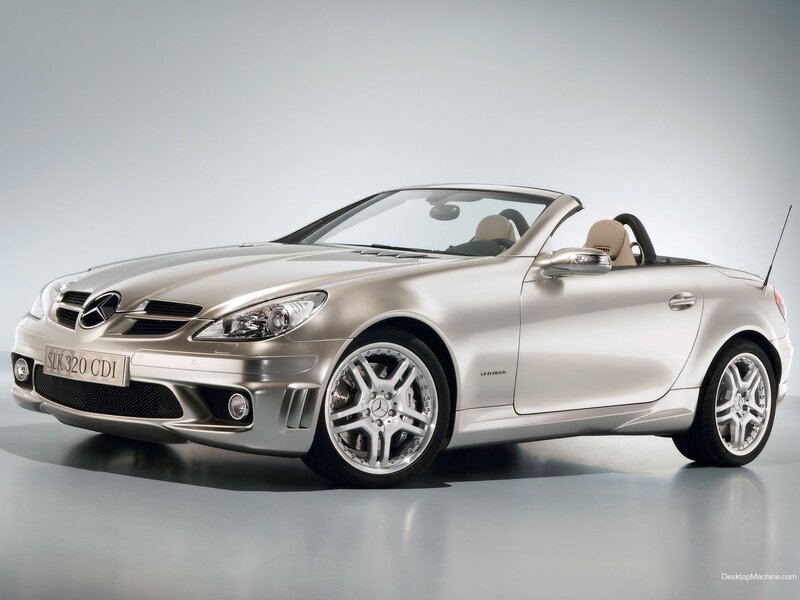 Silver Mercedes-Benz SLK 320 CDI