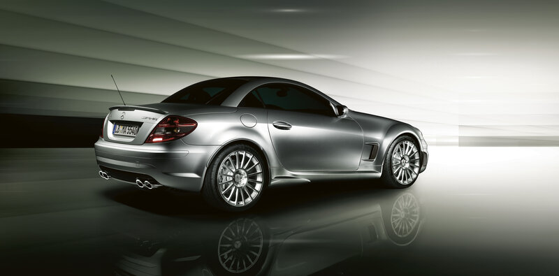 silver mercedes-benz slk amg
