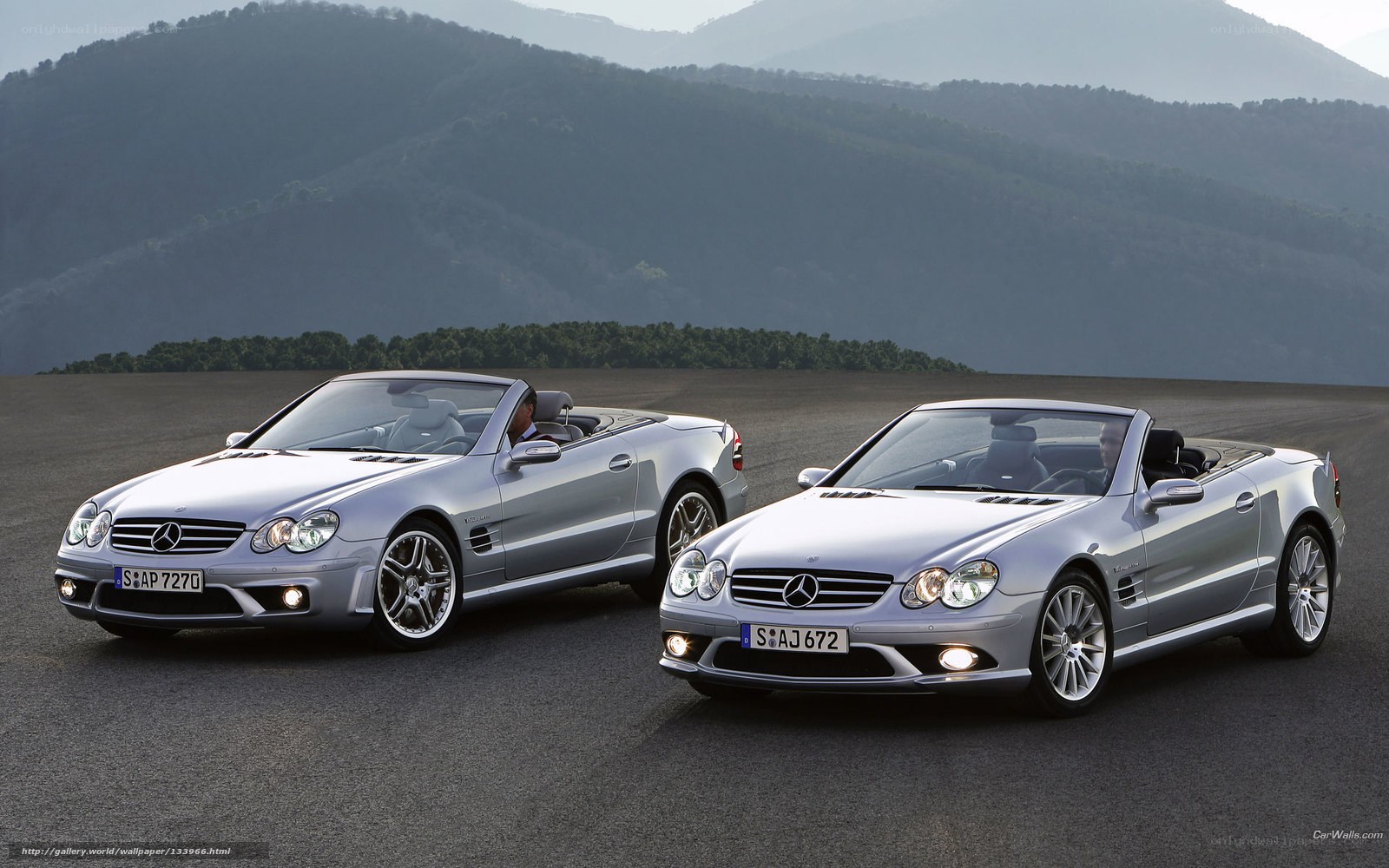 Silver Mercedes-Benz SLK cars
