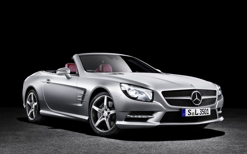 silver mercedes-benz slk convertible