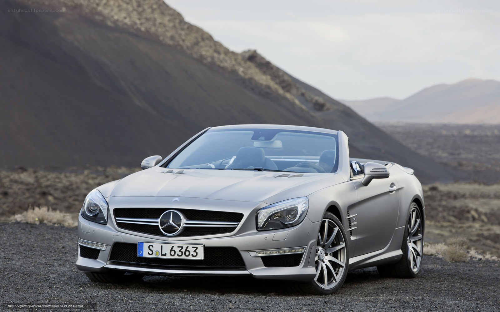 Silver Mercedes-Benz SLK convertible