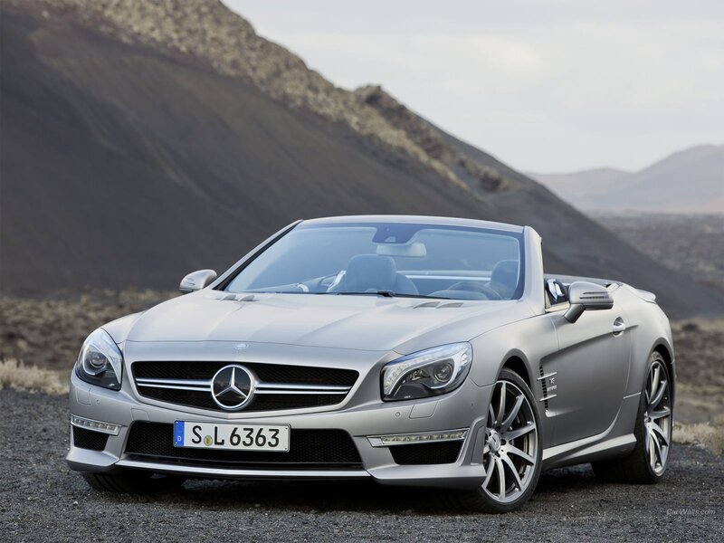 silver mercedes-benz slk convertible