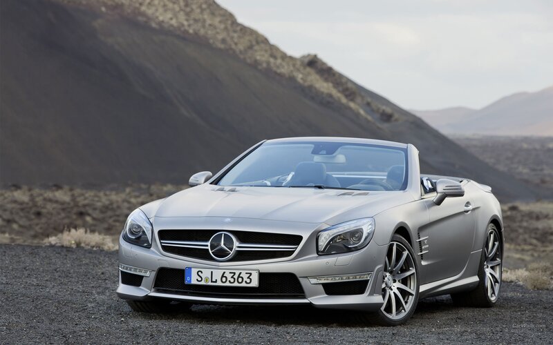 silver mercedes-benz slk convertible