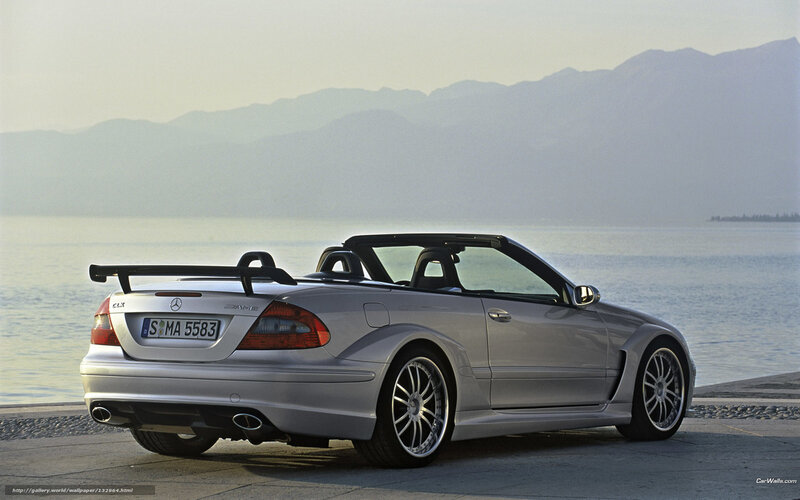 Silver Mercedes-Benz SLK convertible