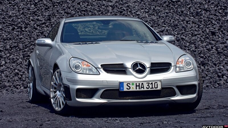 Silver Mercedes-Benz SLK — Dramatic, Photograph, Car